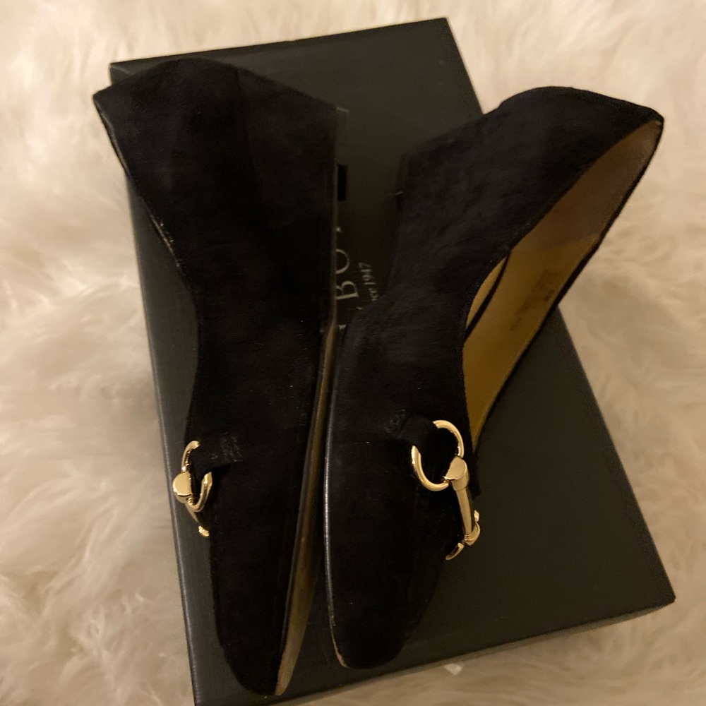 Talbots Black Suede Wedge Heels